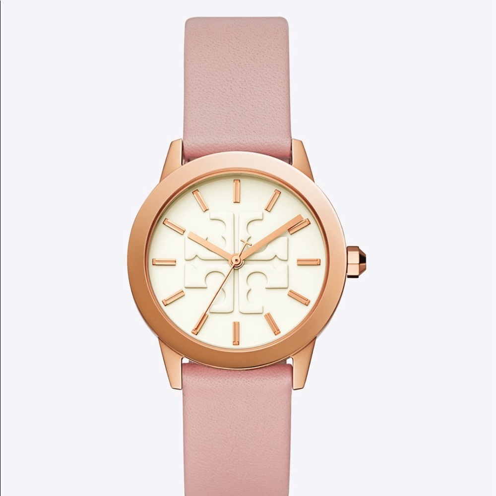 Tory Burch-GIGI WATCH-PINK LEATHER/ROSE GOLD-NWT!